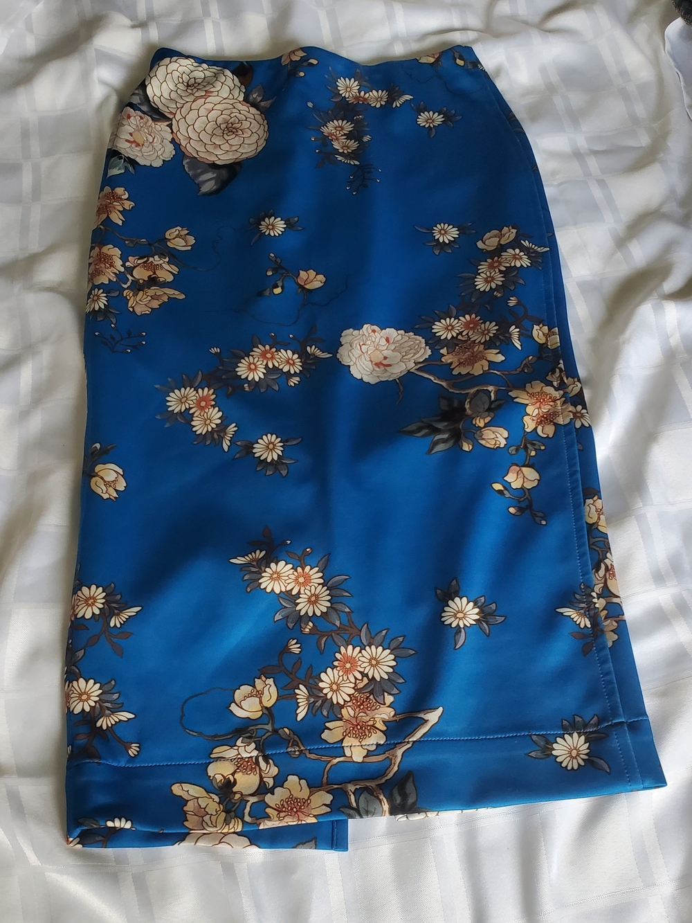 Zara Royal Blue Floral Pencil Skirt